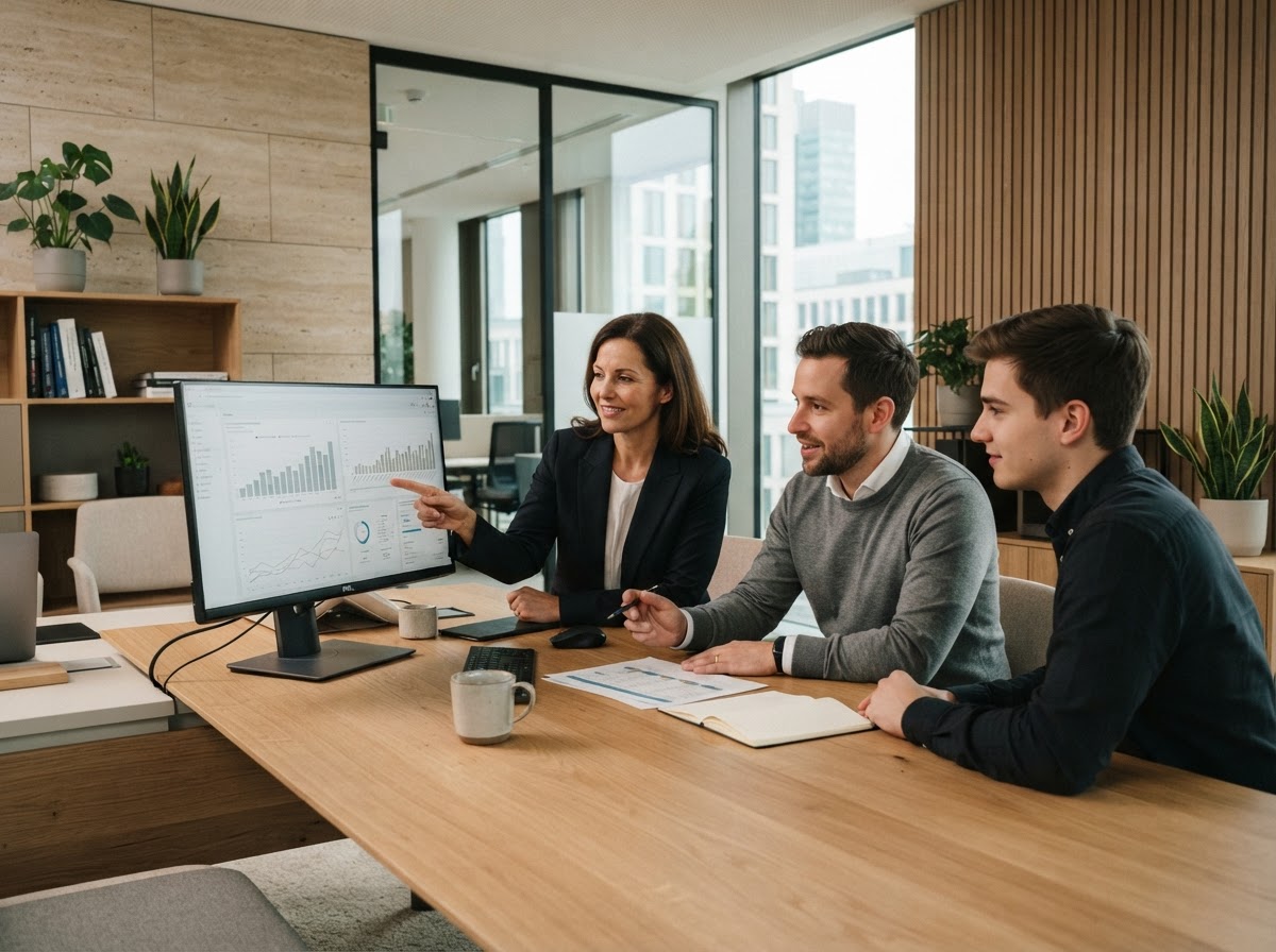 Ai Alpha Trader analyst reviewing data reports remotely
